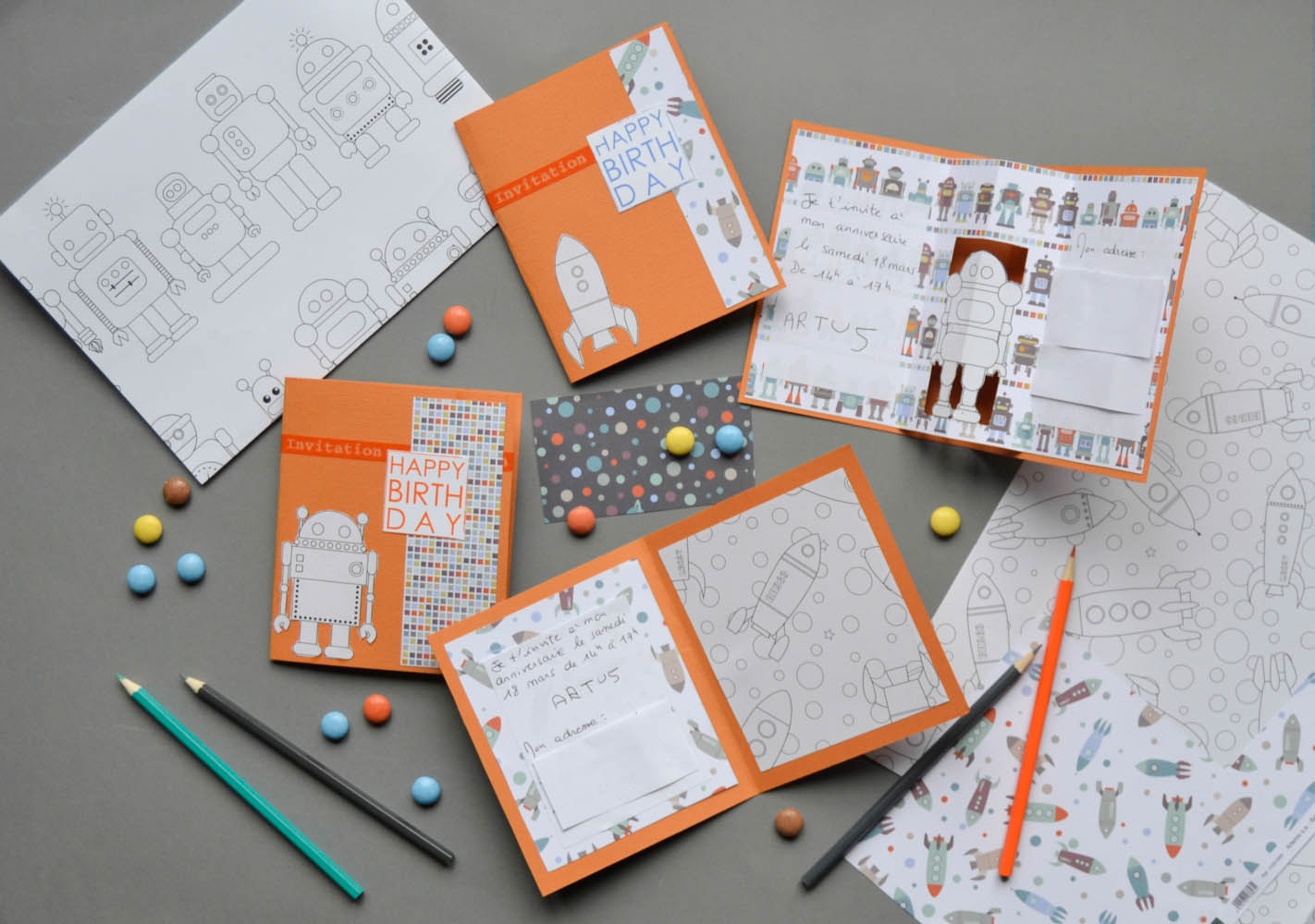 cartes d anniversaire   colorier