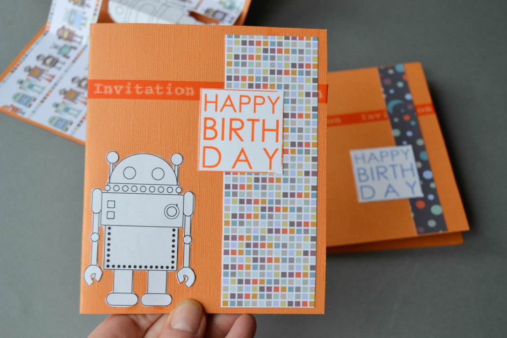 invitations d'anniversaire robot