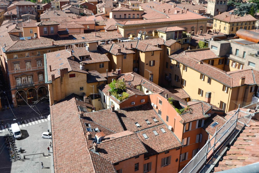 vue des toits végétaux de Bologne_