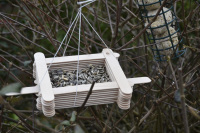 Fabriquer un mangeoire pour oiseaux avec des bâtons de glace